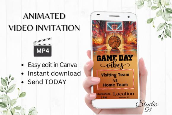 Animated Basketball Game Invite: Score Big with Your Digital Event