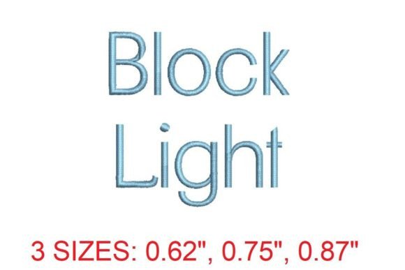 Block Light Embroidery Font: Modern Stitching with Precision