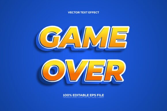 Editable Game Over 3D Style Text Effect for Designers