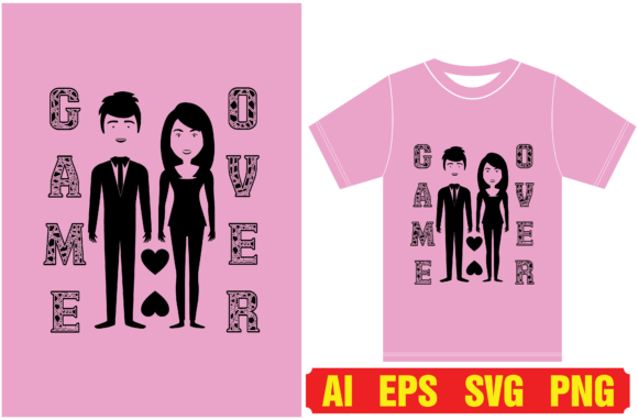 Game Over Lovers T-Shirt Design: A Playful Asset for Creators