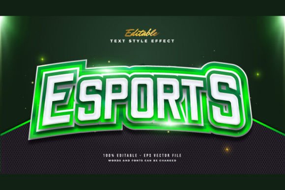Green Esport Text in Game Style: Bold Design for Digital Creators