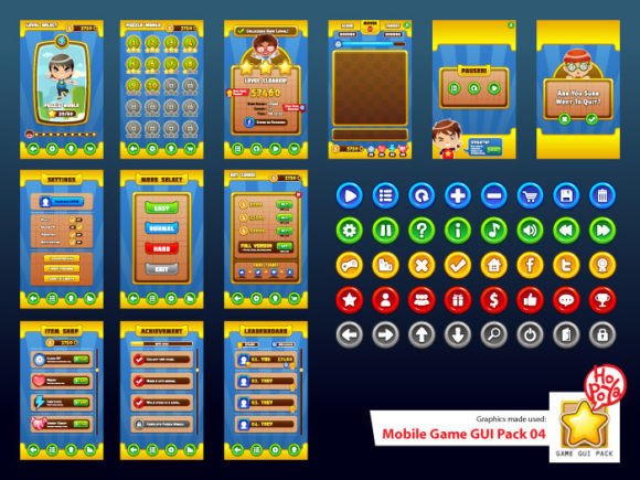 Mobile Game GUI Pack 04: A Designer's Toolkit for 2D Games