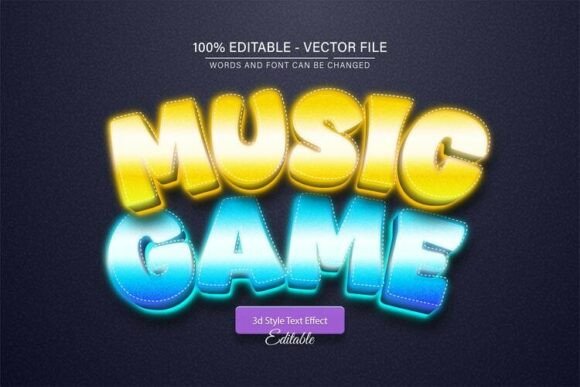 Music Game Neon Glow 3D Text Effect for Dynamic Branding
