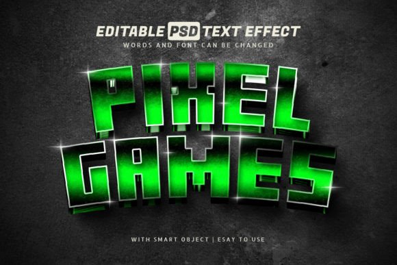 Pixel Game Text Effect: A 3D Style Editable Design Asset