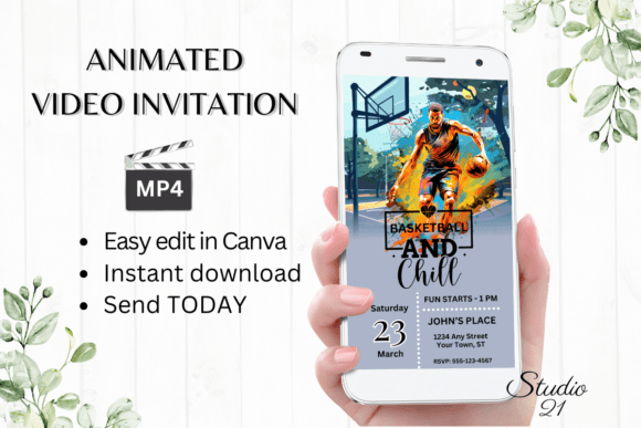 Score Big with a Digital Basketball Game Invitation