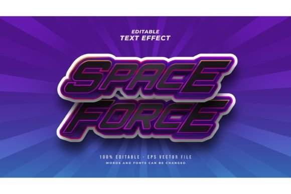 Space Force Text in 3D Game Style: Bold Type for Modern Brands