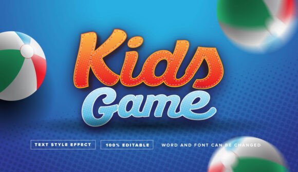 Unleash Vibrant Energy with Kids Game Text Effect Editable