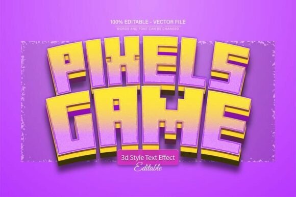 Unleash Vibrant Energy with Pixels Game Neon Gradient 3D Text Effect