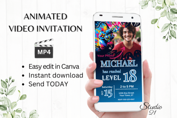 Video Game Birthday Invite: Digital Gamer 18 Evite